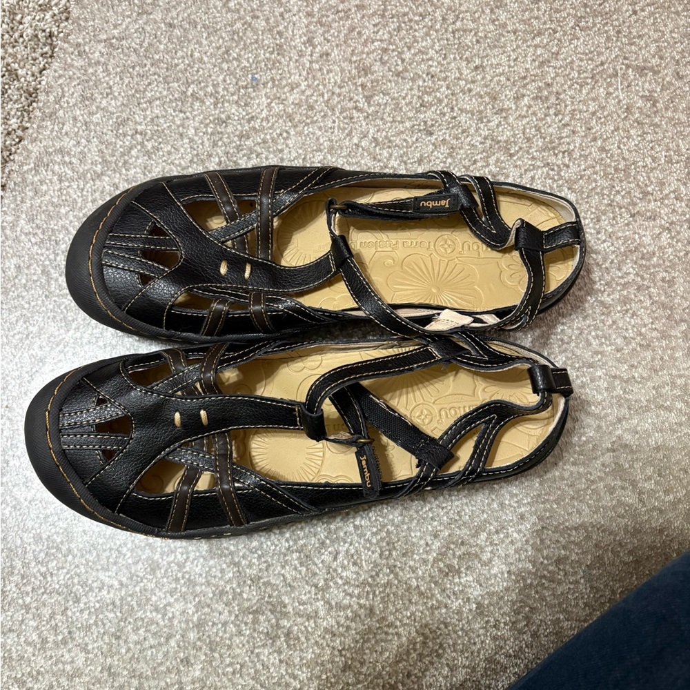 Jambu Black Strappy Sandals